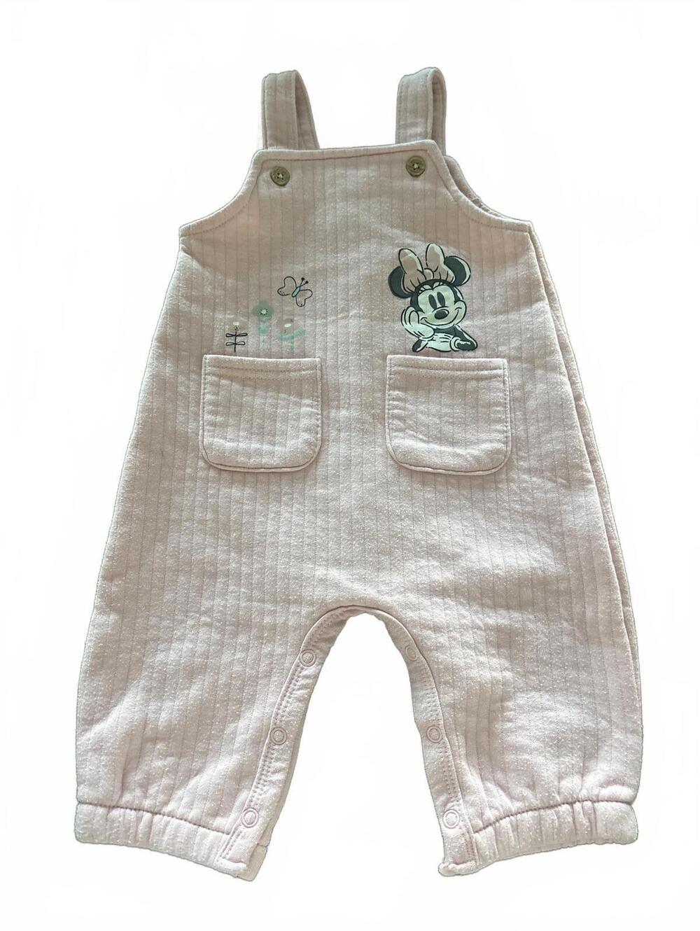 Disney Baby Pink Minnie Mouse Quilted Overalls Size 3 6 months Girls baby Y2K